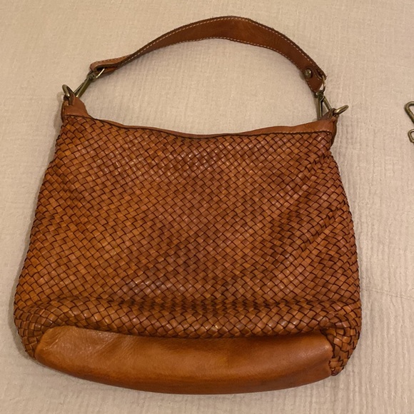 VERA PELLE  Made in Italy Woven Tan Leather Shoulder Bag / crossbody bag . - Picture 2 of 11